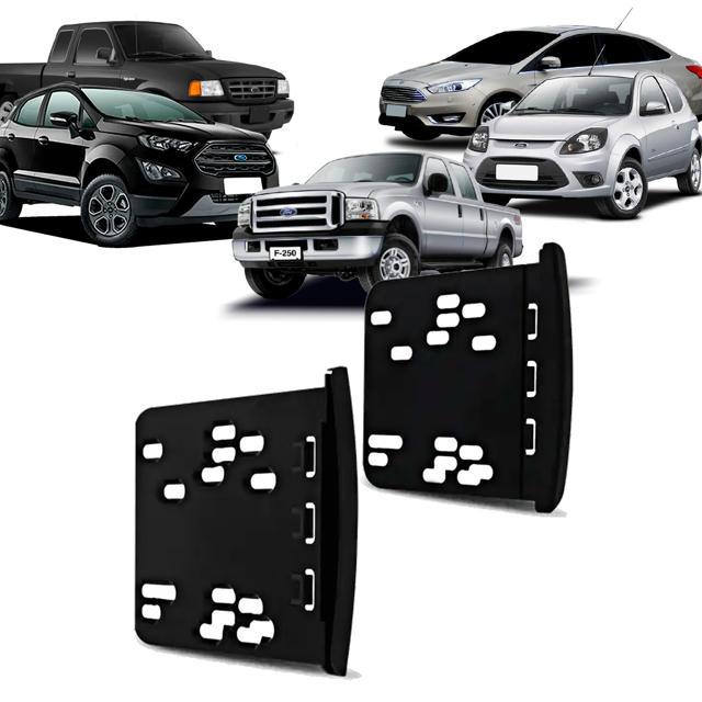 Moldura Painel 2 Din Ford Ka Ranger F250 Escort Focus Preto