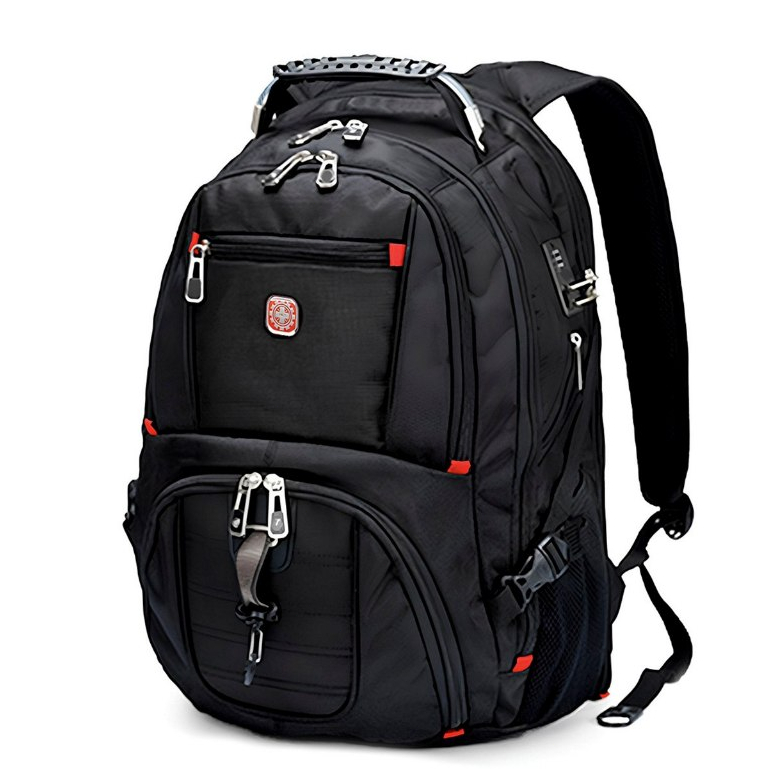 Mochila Crosswave Masculina Executiva Antifurto com Cadeado Notebook 17'' Saída USB 41L Poliéster