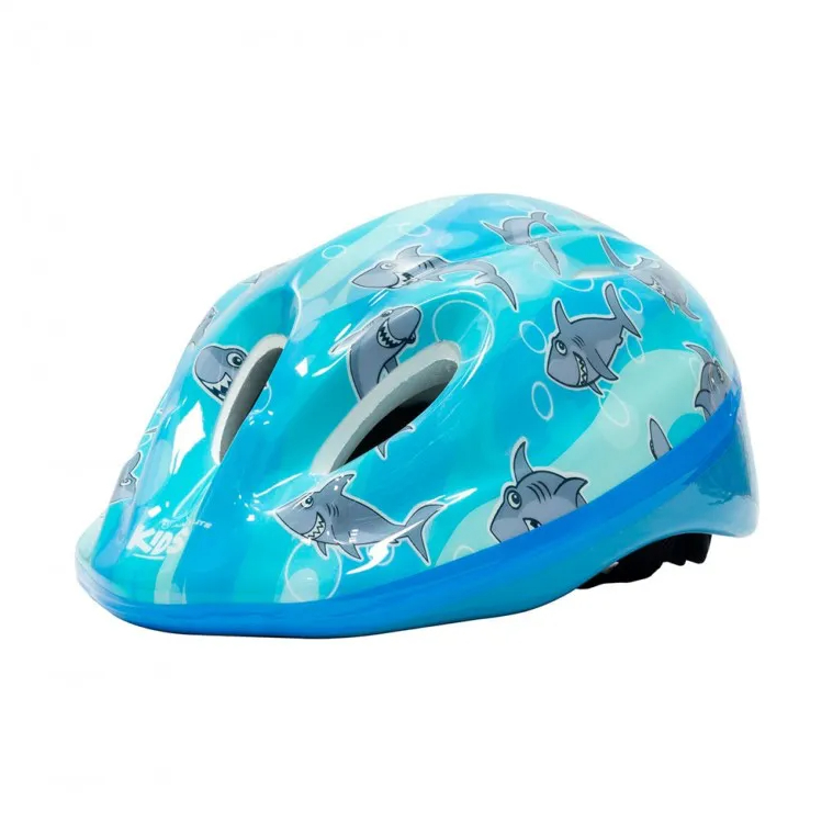 Capacete Infantil Absolute Kids Tubarão Azul Tamanho P Bicicleta Patins Skate