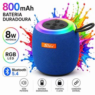 Caixa de Som Bluetooth Sing-E B108 Com Led RGB  Leve e Portátil Usb 800mah