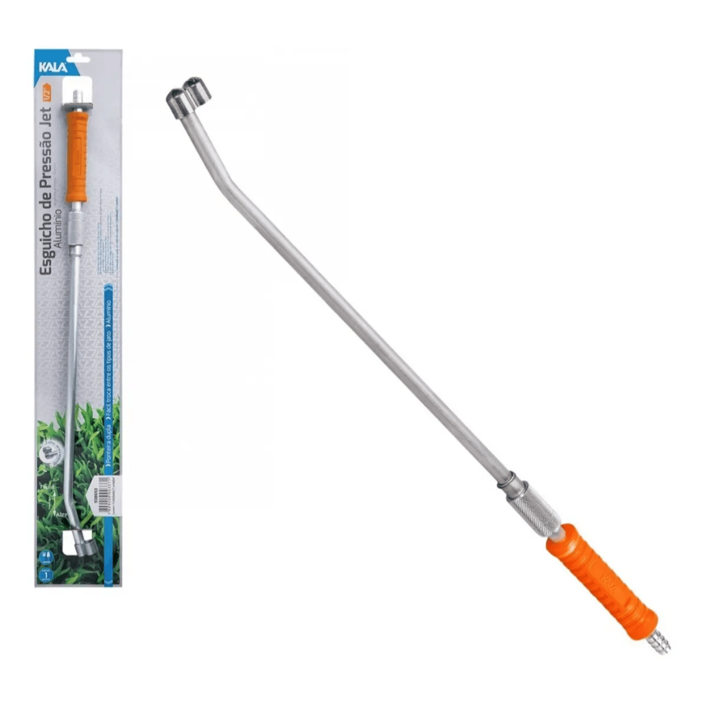 Esguicho de Pressão 1/2" Kala Alumínio Laranja para Jardim e LimpezaEsguicho de Pressão