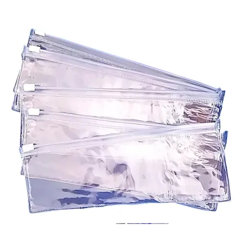 Kit 30 Unidades Estojo Pasta Zip Zap Pvc Transparente 22x7cm