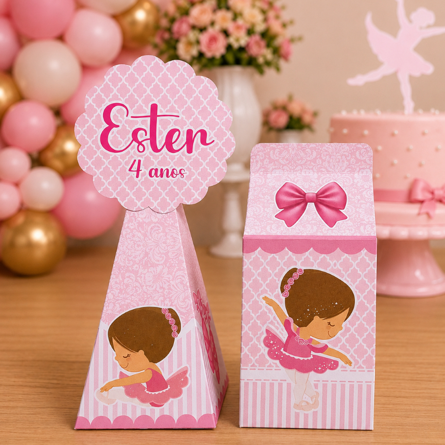 Kit Personalizado Bailarina | Lembrancinhas Festa Infantil | Caixinhas | Aniversário