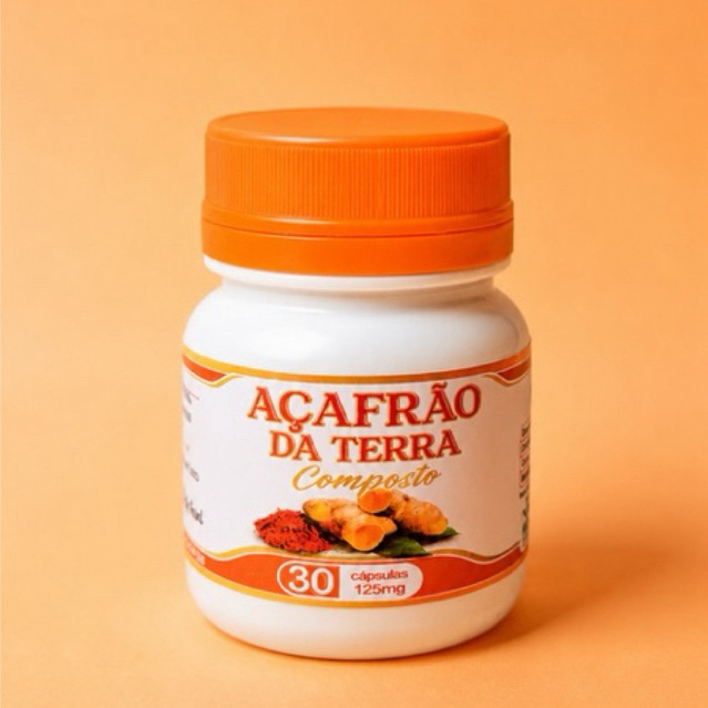 Açafrão da Terra composto - 100% Natural. 01 Pote contém 30 cápsulas.