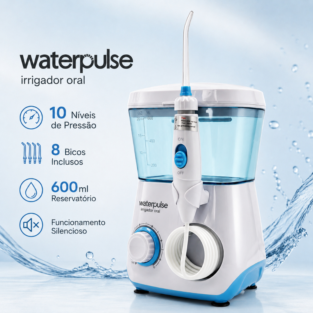 Irrigador Oral Waterpulse Bivolt Portátil 600ml
