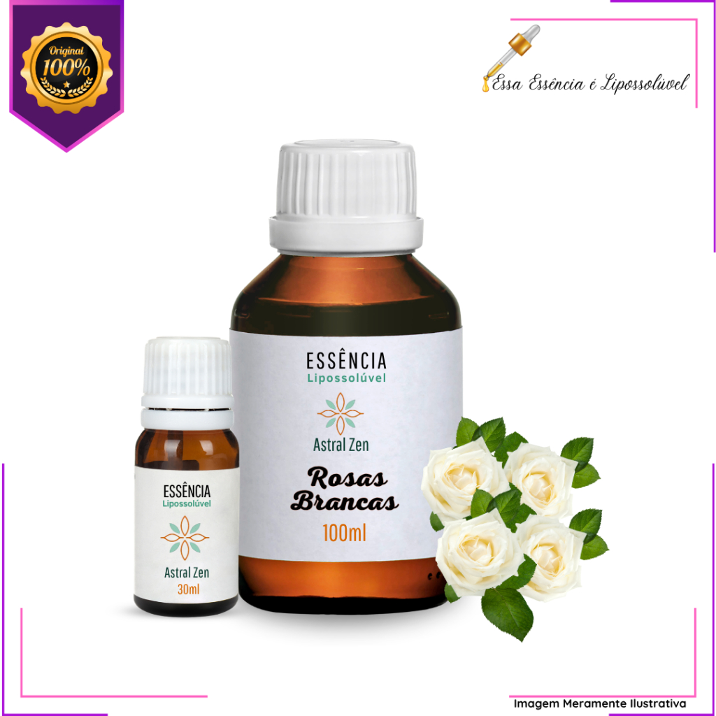 Essência Concentrada Rosas Brancas Vollmens Para Aromatizador - Velas - Sabonetes - Perfumes