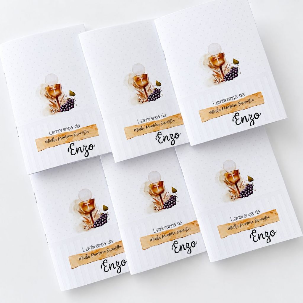 Mini Livrinho de Oração Personalizado Lembrancinha Primeira Eucaristia