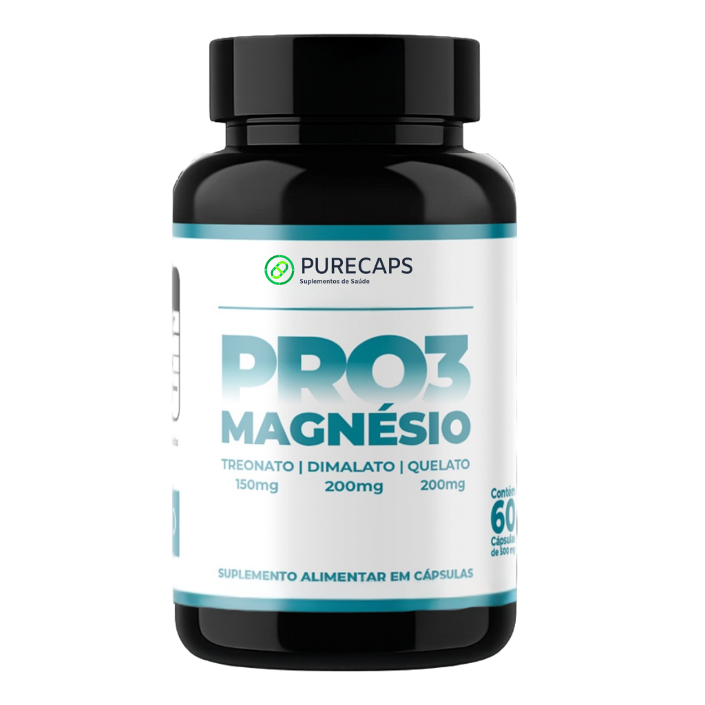 Novo Pro 3 Magnésio - 60 Capsulas | Magnésio Quelato, Dimalato e Treonato | Envio Imediato!!