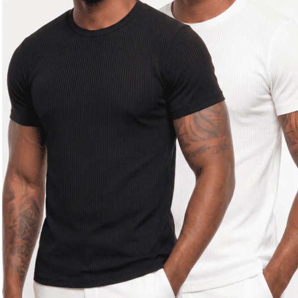 Camiseta Masculina Canelada Americana Streetwear Slim Ribana Camiseta Basica Premium Rapper