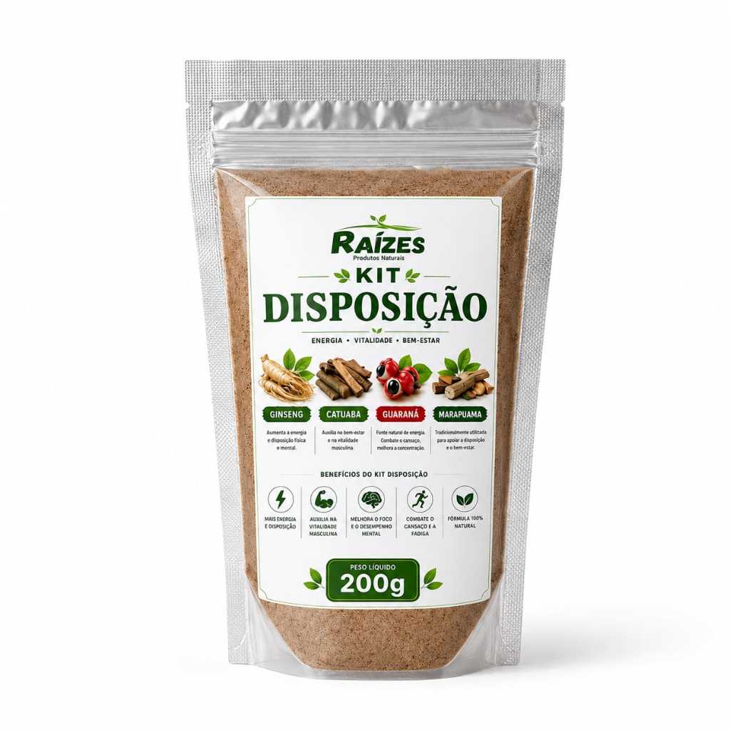 Mix Disposição - 200g Catuaba, Ginseng, Marapuama e Guaraná em Pó