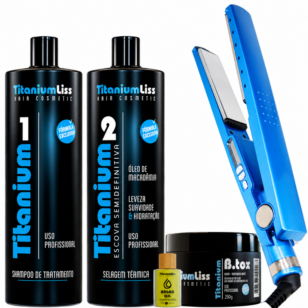 Chapinha + Progressiva Semi Definitiva Titanium Liss + BBtox + Brinde Óleo de Argan