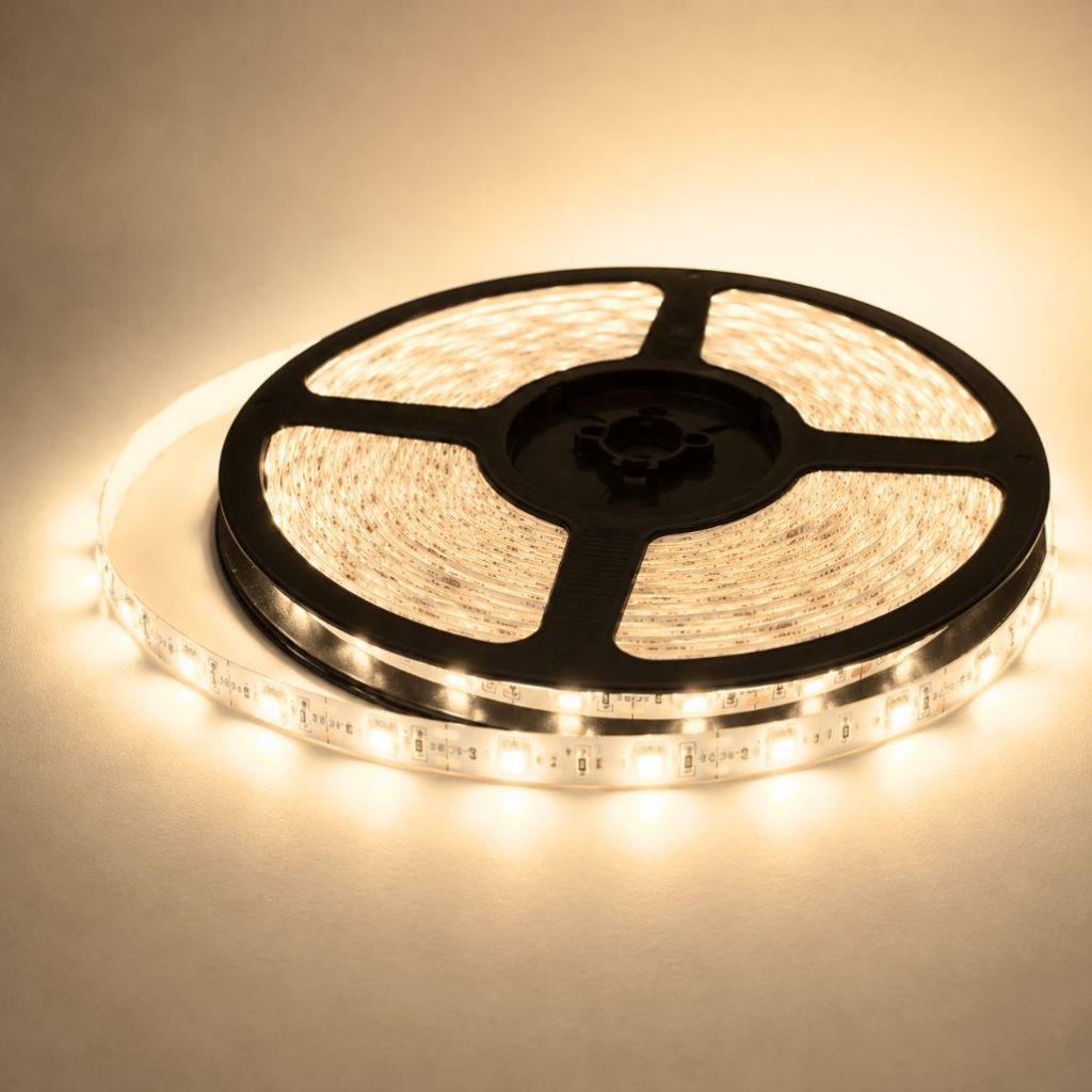 Fita LED 3528 Branco Quente 5M 12V 60 LEDs/M Decorativa Super LED