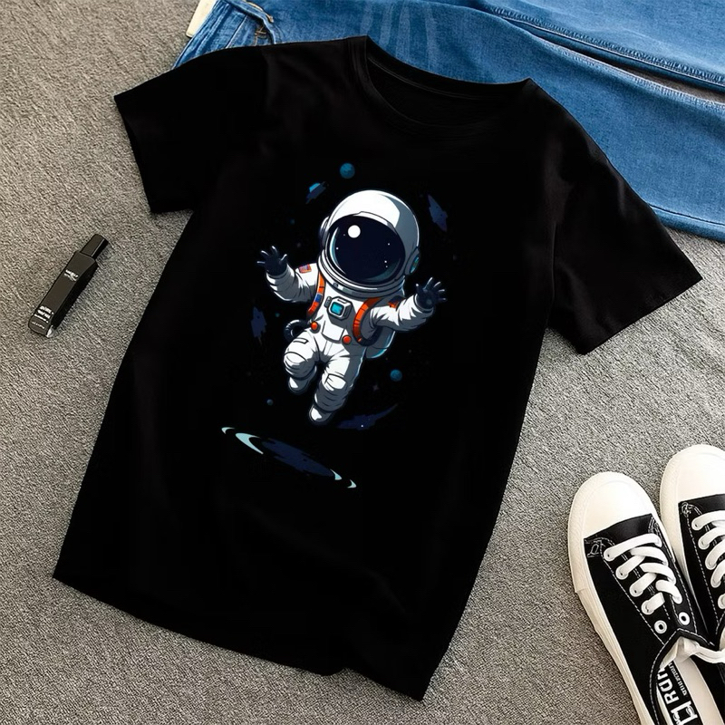 Camiseta  Infantil Estampa Astronauta Espacial Confortável 100% Algodão