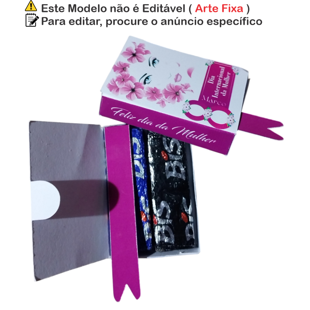 Lembrancinhas Dia da Mulher – Mini Livro Porta Bis com Rosto Floral - Porta chocolate bis rosto floral - cod rf01