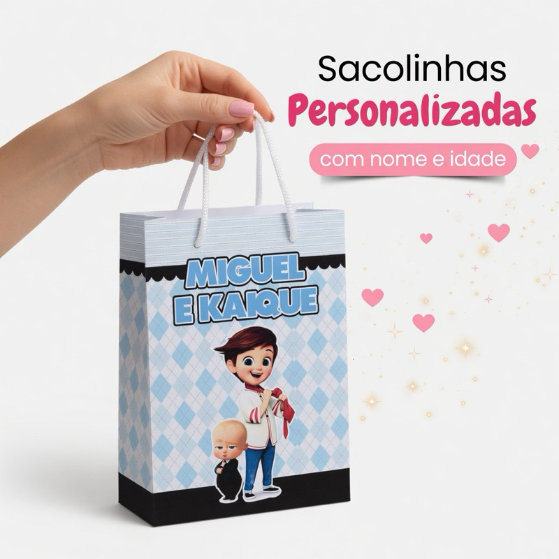 Sacolinhas Personaliza O Poderoso Chefinho Mimos de festa infantil - Lembrancinha infantil