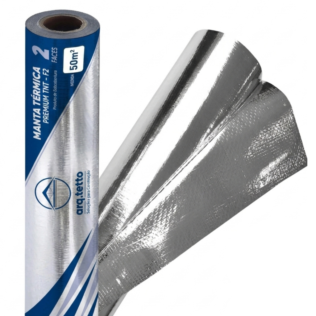 Manta Térmica Profissional P/ Telhado Duas Faces 50m2 Aluminizada Arq. Tetto