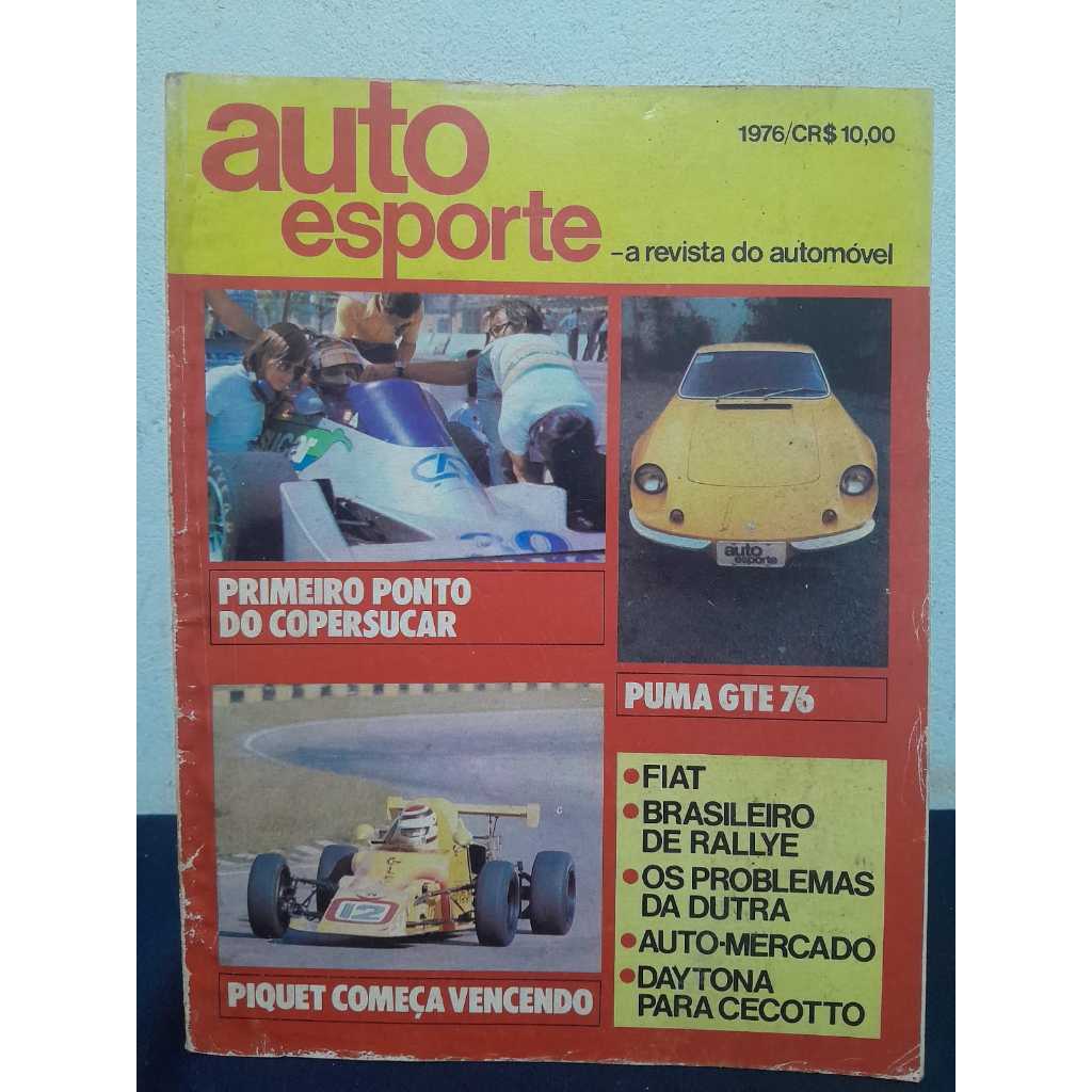 REVISTA AUTO ESPORTE 1976 / 90 PGS / EDIÇÃO RARA / TESTE COMPLETO PUMA GTE 76 / MATÉRIAS SOBRE O PRIMEIRO PONTO DA COPER