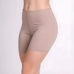 Kit 2 Short Segunda Pele Anágua Liso Bermuda Meia Perna Feminino Cor de Pele Moda íntima Lingerie