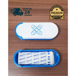Estojo Porta Curativos com Tampa | Organizador Higiênico Band-aid Portátil para Viagem