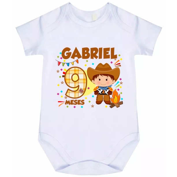 BODY BEBÊ FESTA JUNINA GABRIEL 9 MESES M1205- 9 MESES M1205- 9 MESES-