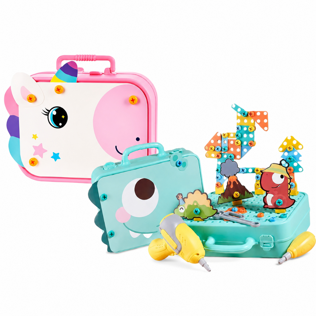 Kit Ferramentas 232 Peças Maleta Infantil Criança Com Parafusadeira Brinquedo Educativo