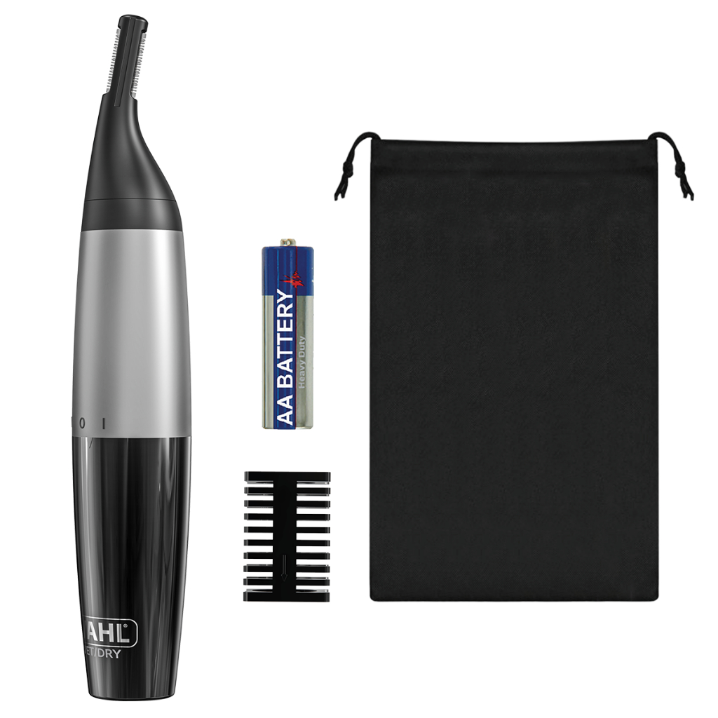 Wahl Aparador Vertical Trimmer Para Nariz Orelha e Sobrancelha Com Pente de Altura Sem Fio Pilha AA