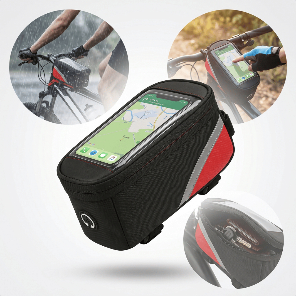 Bolsa À Prova D'água Quadro Bike Impermeável Touch Screen GPS Suporte Celular Porta Documentos