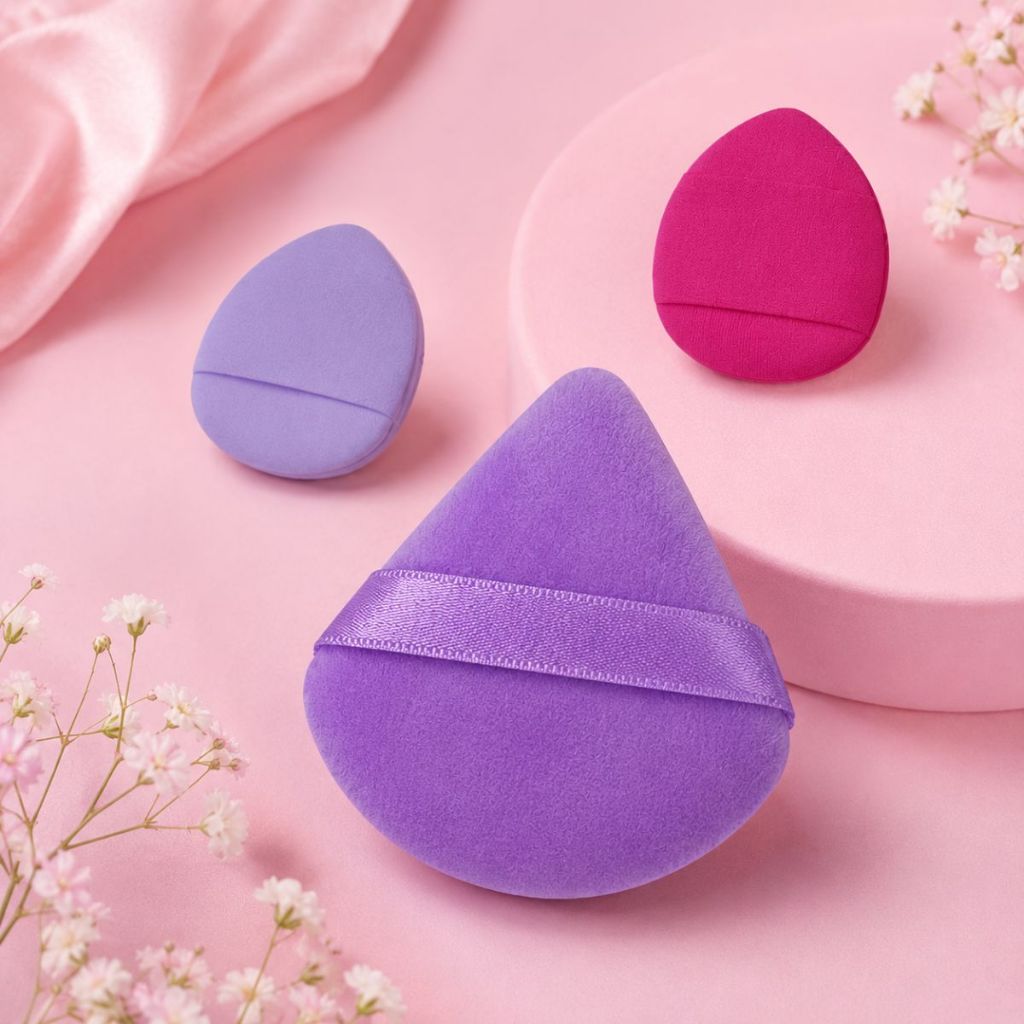 Kit 3 Esponjas de Dedo Oyesi Para Maquiagem Precisão Rosto Face Facial Base Pó Corretivo