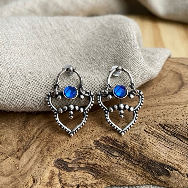 Brinco em Aço Inoxidável Feminino Boho Chic Estilo Prata Bali Indiano Flor Boho Chic Hipoalergênico