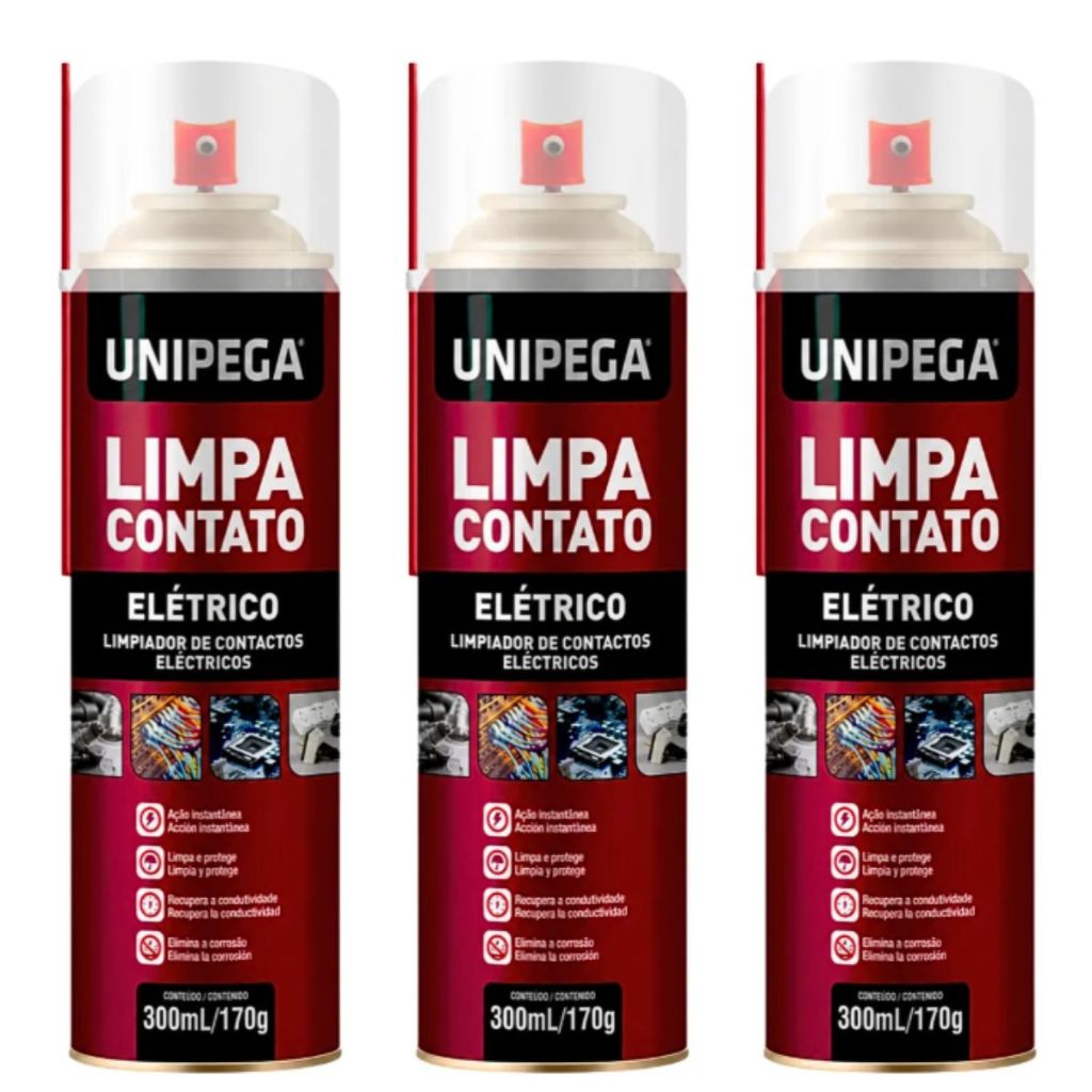 Kit 3 Limpa Contatos Életrico Restaurador Conector Peças Placa Spray Eletronico