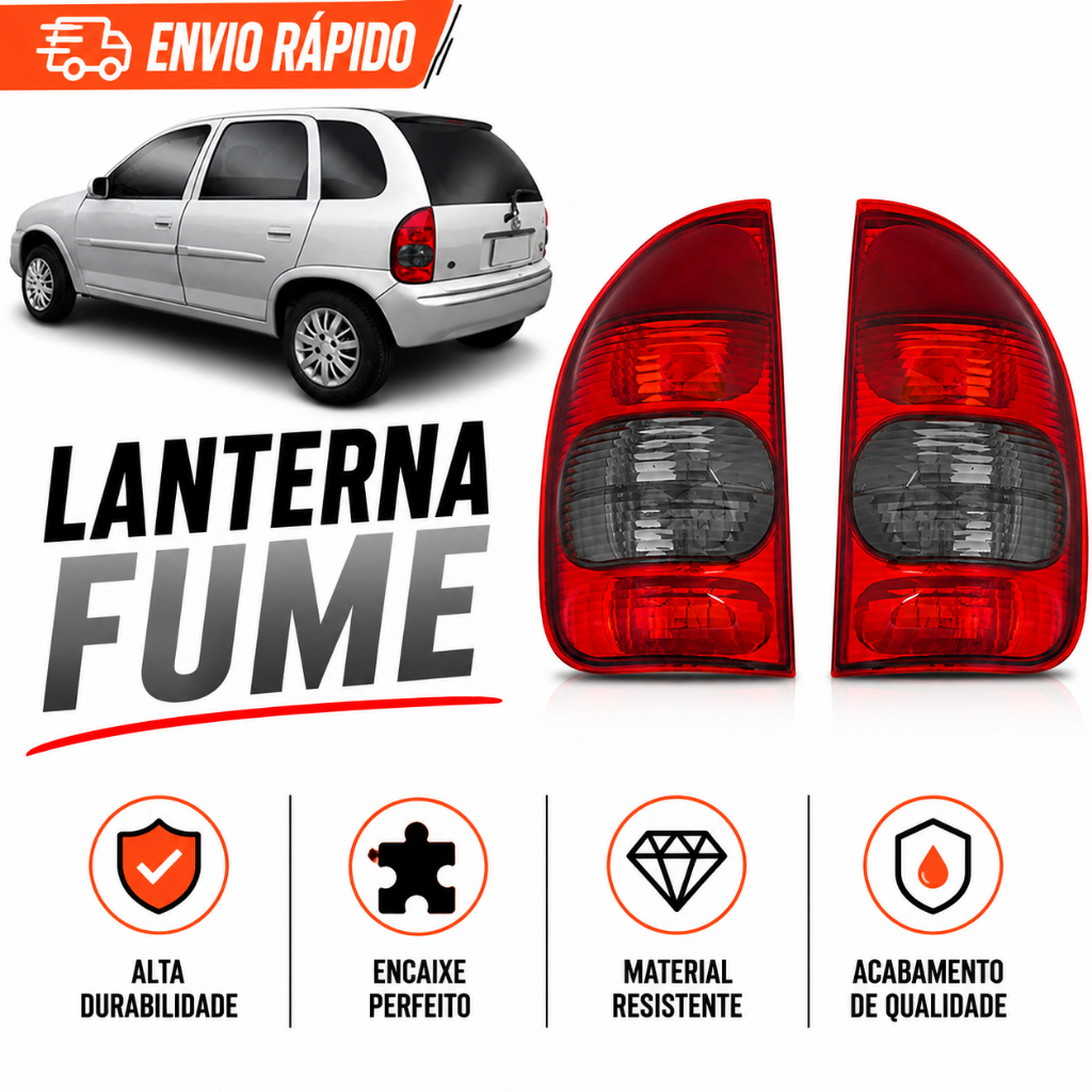 Lanterna Traseira Corsa Hatch 4 Portas 2000 2001 A 2009 Fume