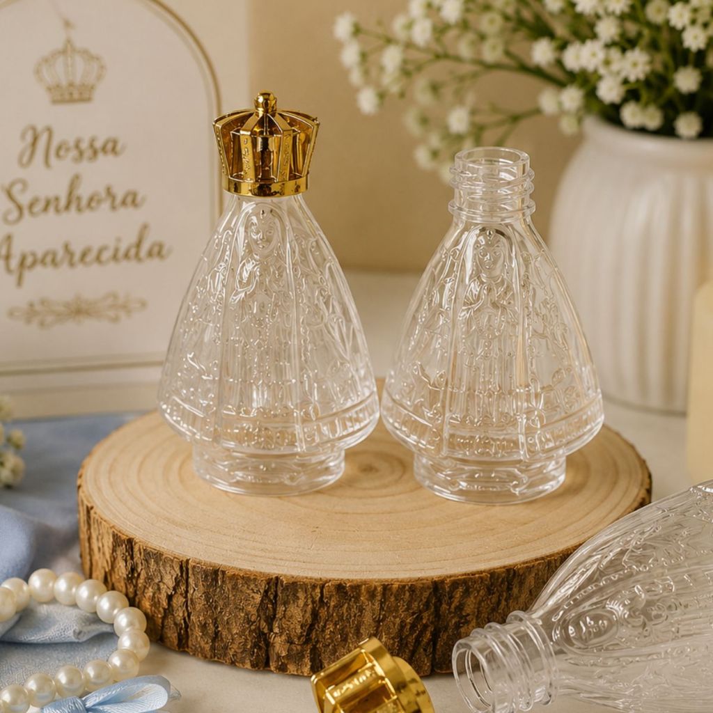 10 Frasco Santinha Nossa Senhora Plástico - 50ml - Lembrancinhas Religiosas - Sonho Produto