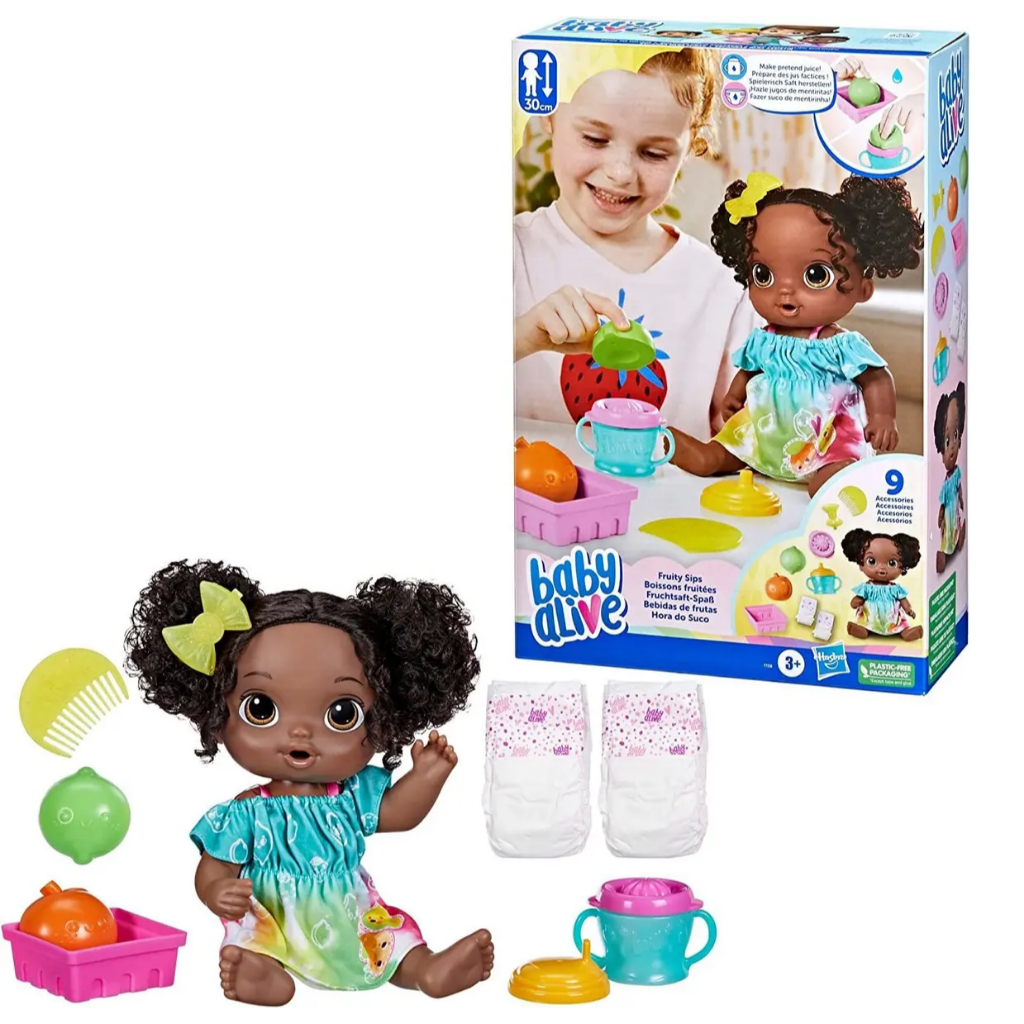 Boneca Baby Alive Negra Hora do Suco Original Hasbro