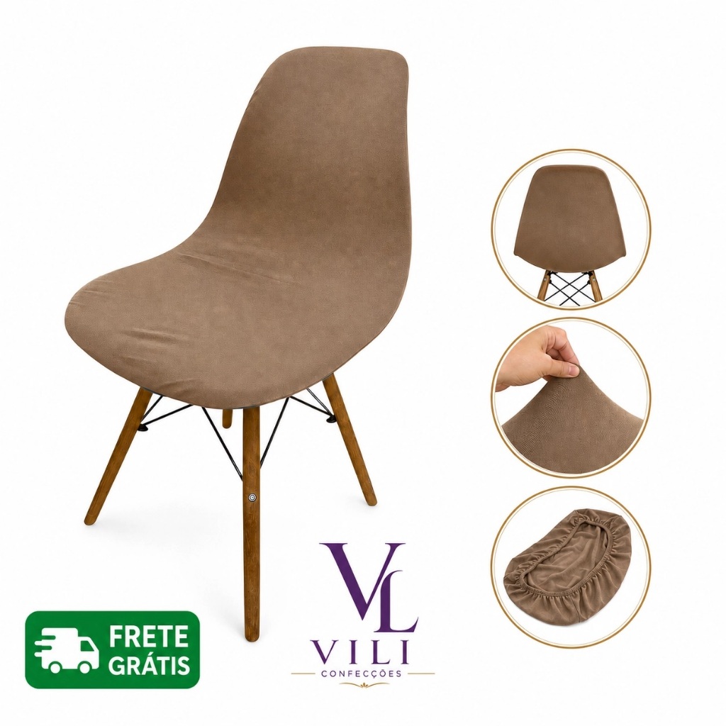 Capa De Cadeira Eiffel Eames 1,2,4 e 6 Unidade Charles Botonê Protetor Elasticado Malha Gel Spandex Premium Ajustavel