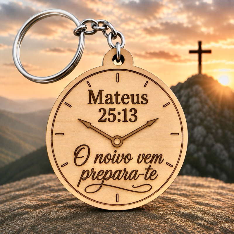 KIT Chaveiro RELÓGIO O NOIVO VEM, para igreja, decoração, festa casamento, lembracinhas — imagem 2 de 2