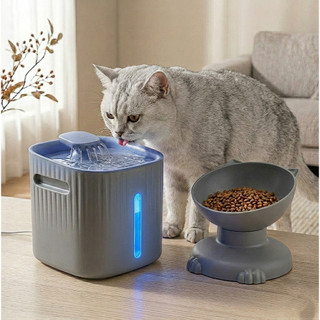 KIT HIDRATAÇÃO PLUS LUME – Fonte Silenciosa com Filtro e Comedouro Acoplado para Gatos  –…