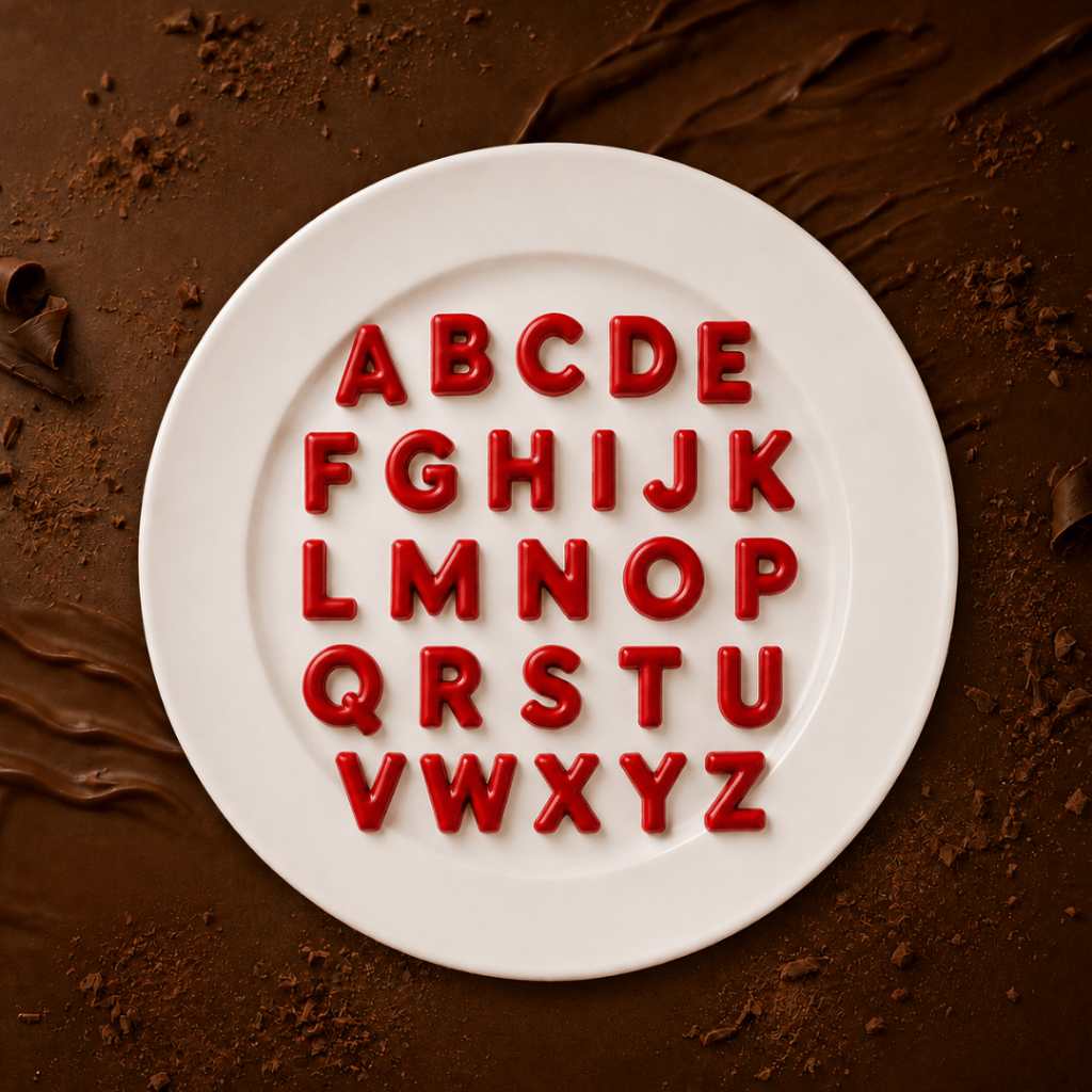 1~10 Forma Simples Alfabeto Pequeno708-(E4) em Acetato BWB Para Bombom e Doces de Chocolate e Confeitaria (CHOCO) · foto 2
