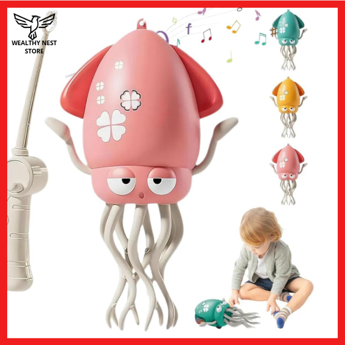 Polvo Dançante Musical Infantil com Luzes LED – Brinquedo Interativo Recarregável com Movimento e Som para Crianças Kids