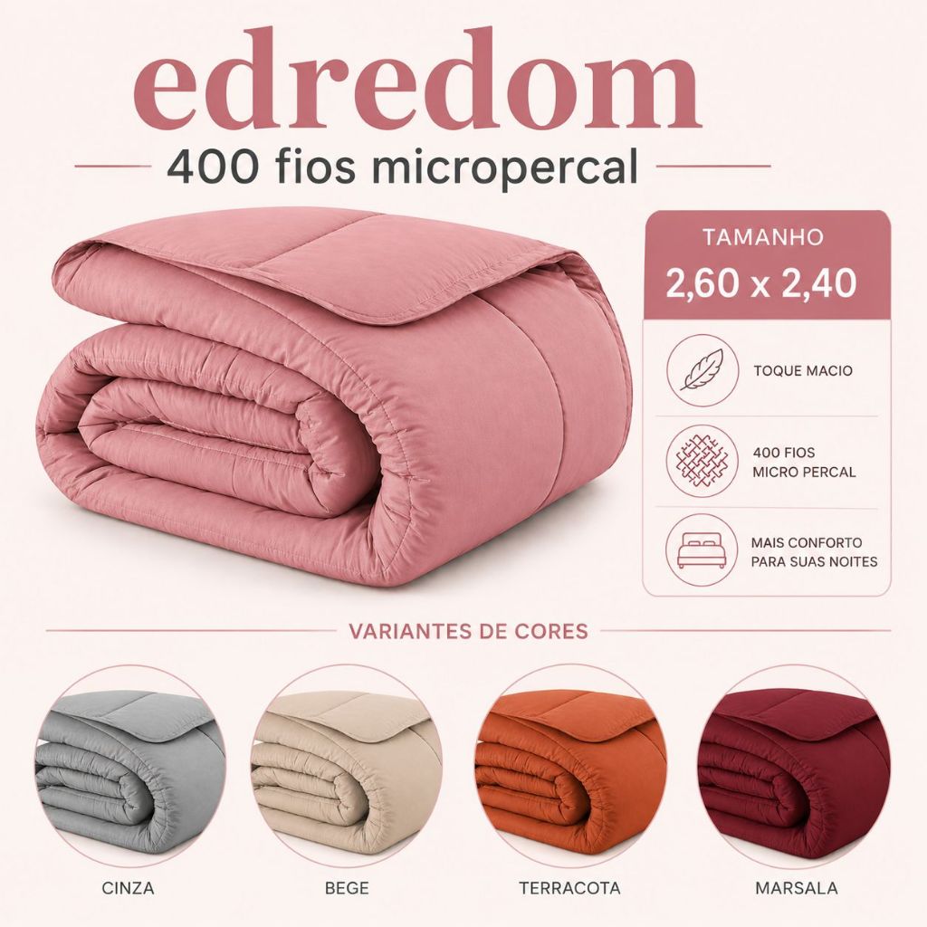 Edredom Queen Dupla Face 400 Fios Toque Macio / Cama Quarto Decoração OFERTA / PROMOÇÃO - ENVIO FULL