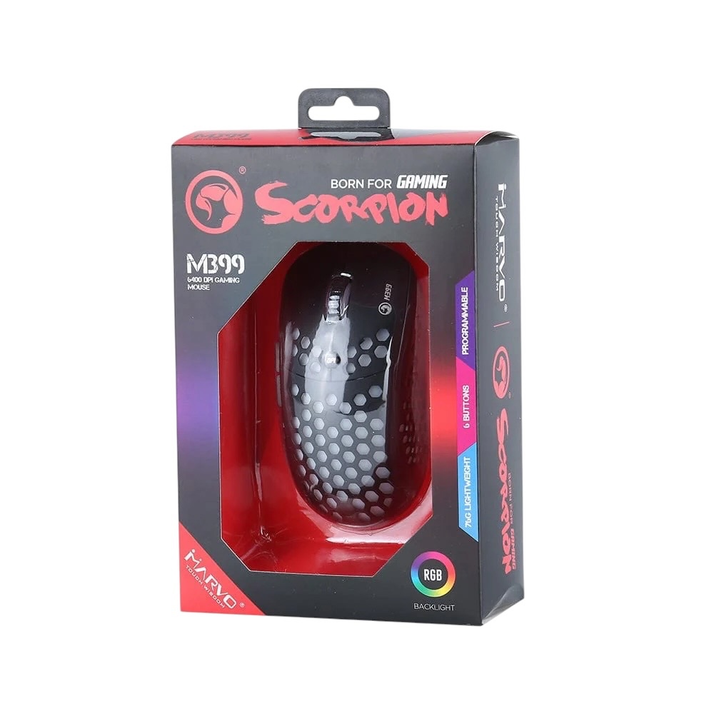 Mouse M399 Marvo 6400dpi Gamer USB PC Notebook Alta Performance Top