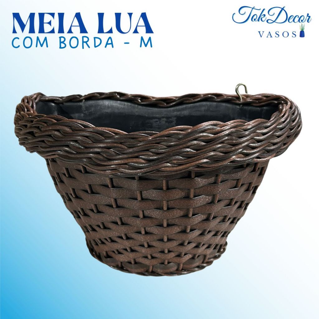 Vaso de Planta Meia Lua em Fibra Sintética M - Tecido à Mão