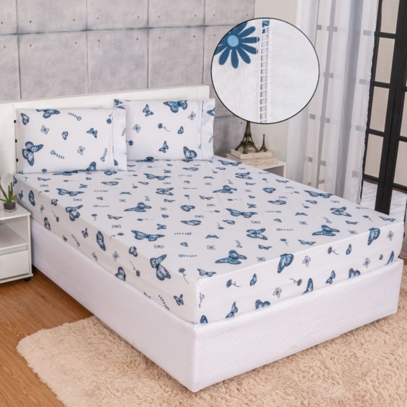 Jogo de Cama Casal Padrão 3 Peças Percal 180 Fios 100% Algodão Roupa De Cama (Envio Imediato)