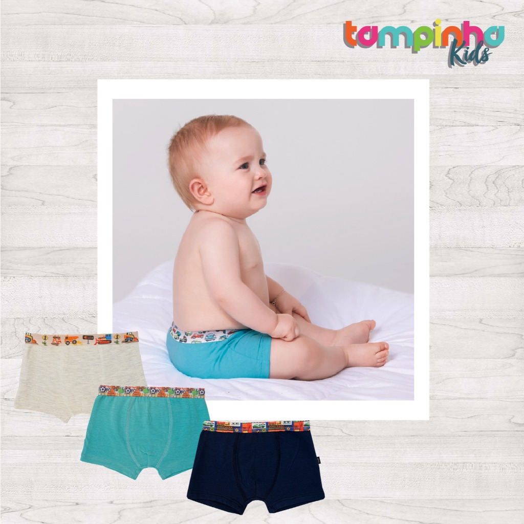 Kit 3 Cuequinha Tapa Fralda ( Bebê ) - 100% algodão - 3964
