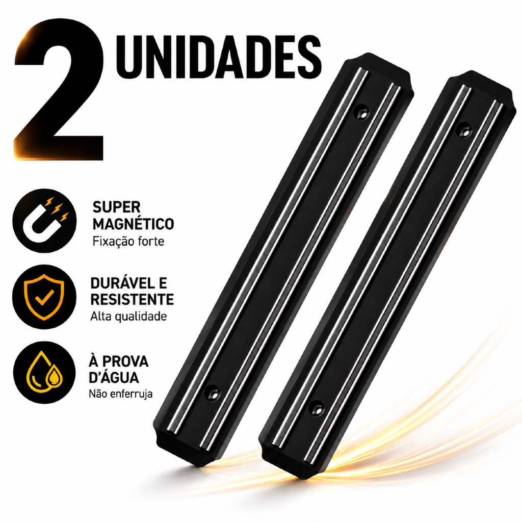 Barra Magnetica Ima 33cm Aco Reforcado Facas Cozinha Churrasqueira