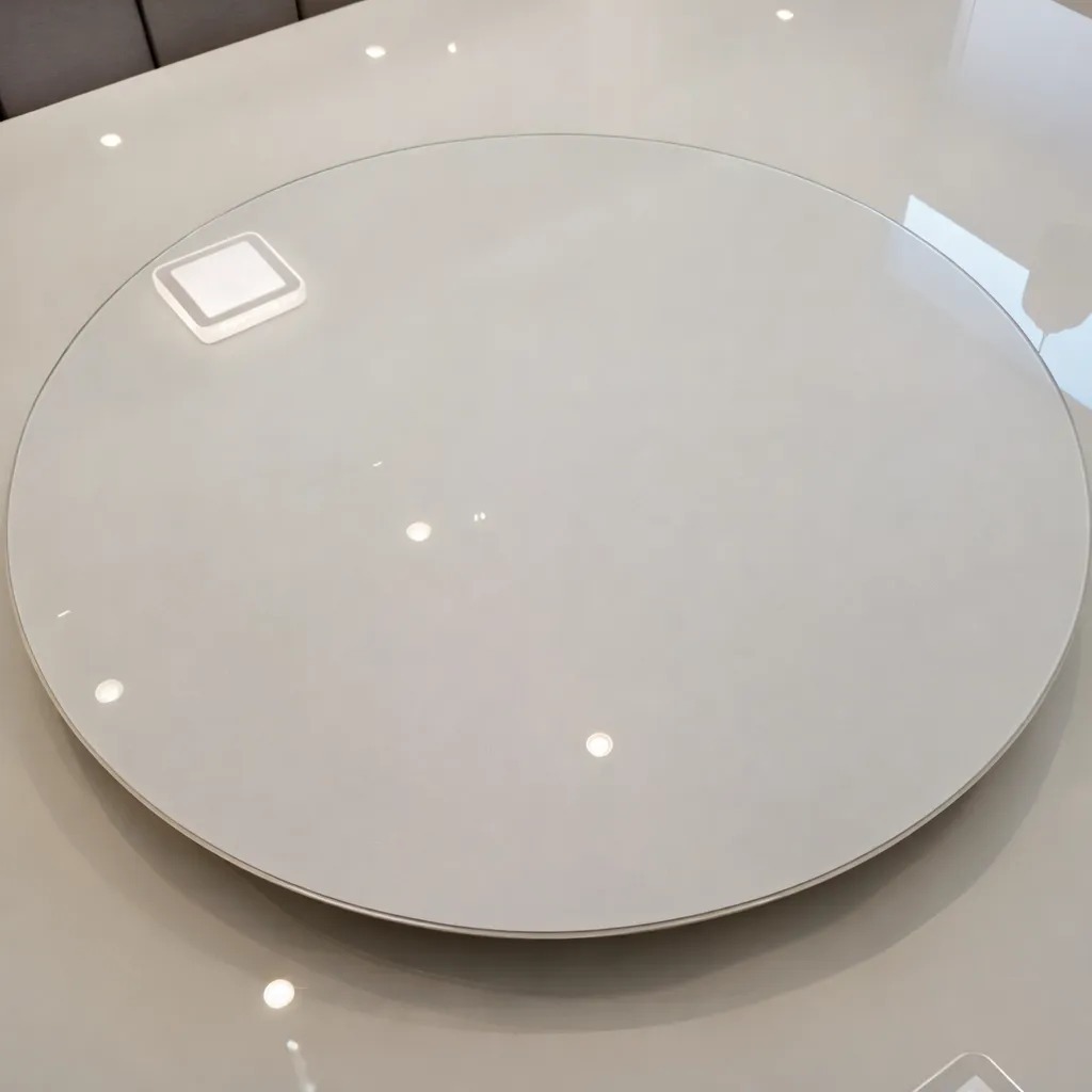 PRATO GIRATÓRIO CENTRO DE MESA 45 CM VIDRO OFF WHITE