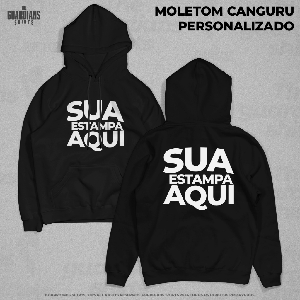 Moletom Canguru Personalizado Sua Estampa Aqui - Alta qualidade