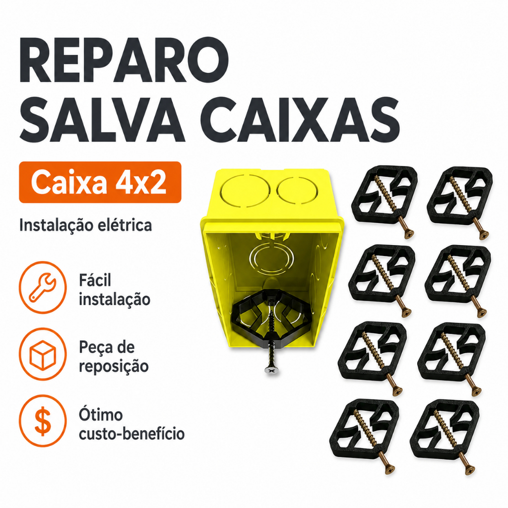 Kit Reparo Abas Caixa De Luz 4x2 elétrica casa construção utilidades