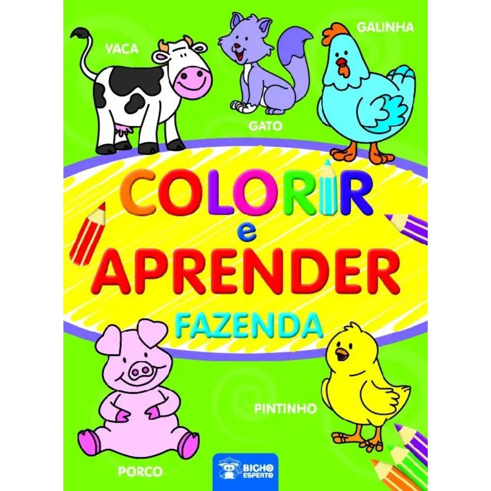 Livro Infantil Colorir e Aprender Fazenda