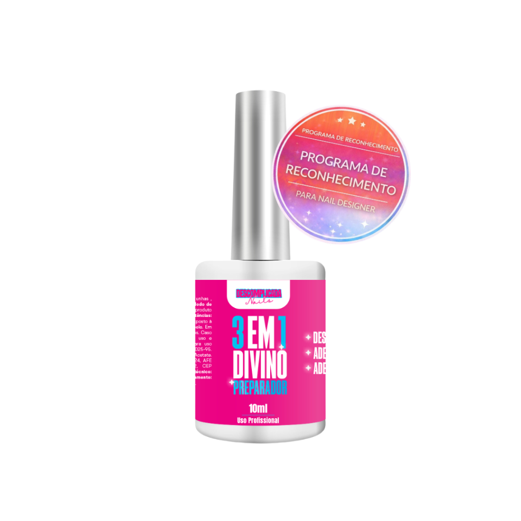 3em1 Divino preparador - primer para Unha  Manicure Profissional Nail Designer