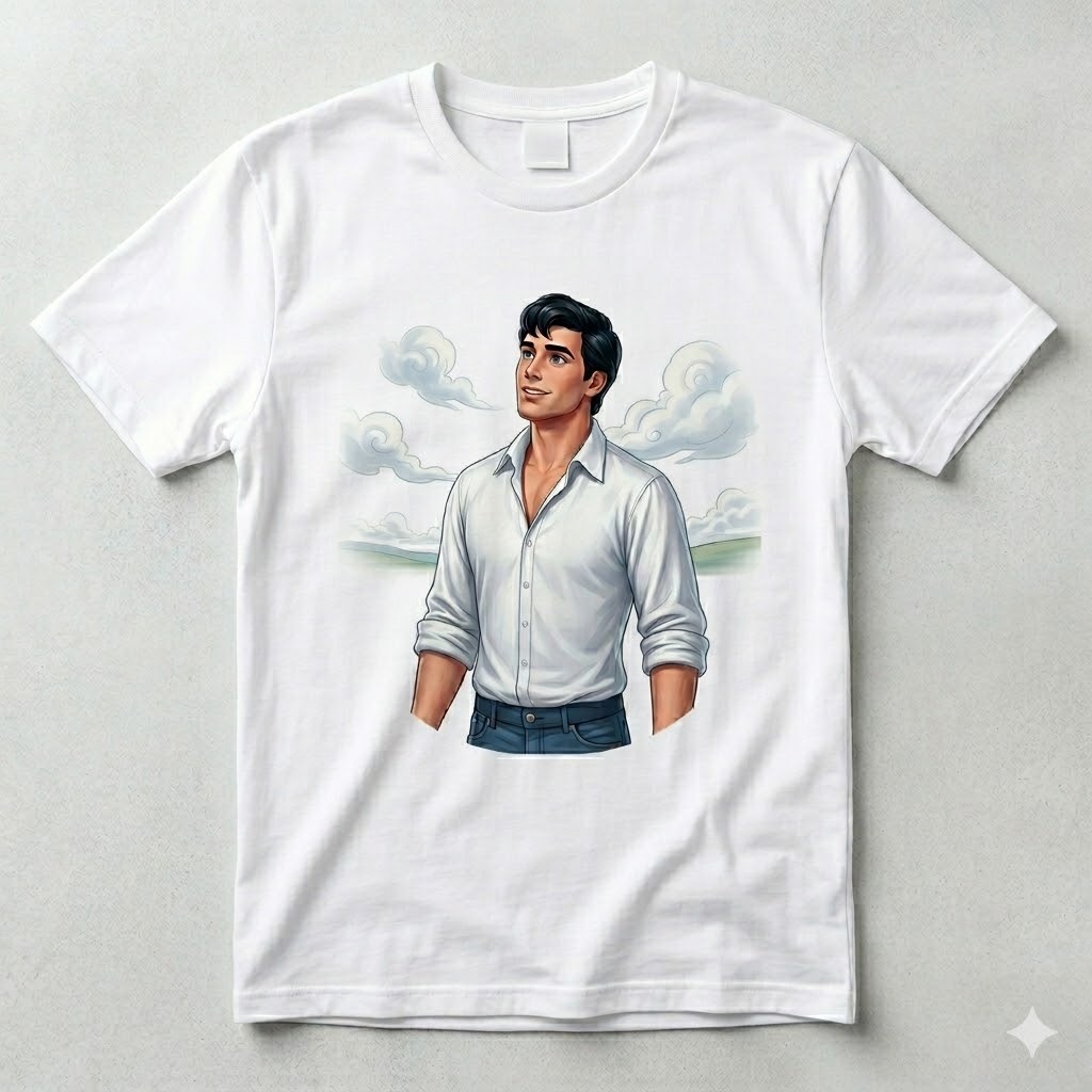 Camiseta Príncipe Eric Pequena Sereia Conto Infantil
